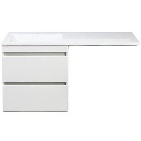 Тумба подвесная Style line Даллас 130, Люкс белая, под раковину, PLUS