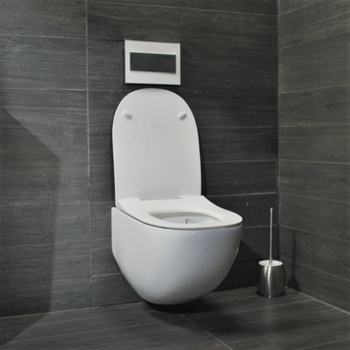 Безободковый подвесной унитаз Fluenta Rimless с ультратонкой крышкой Soft-Close Pestan