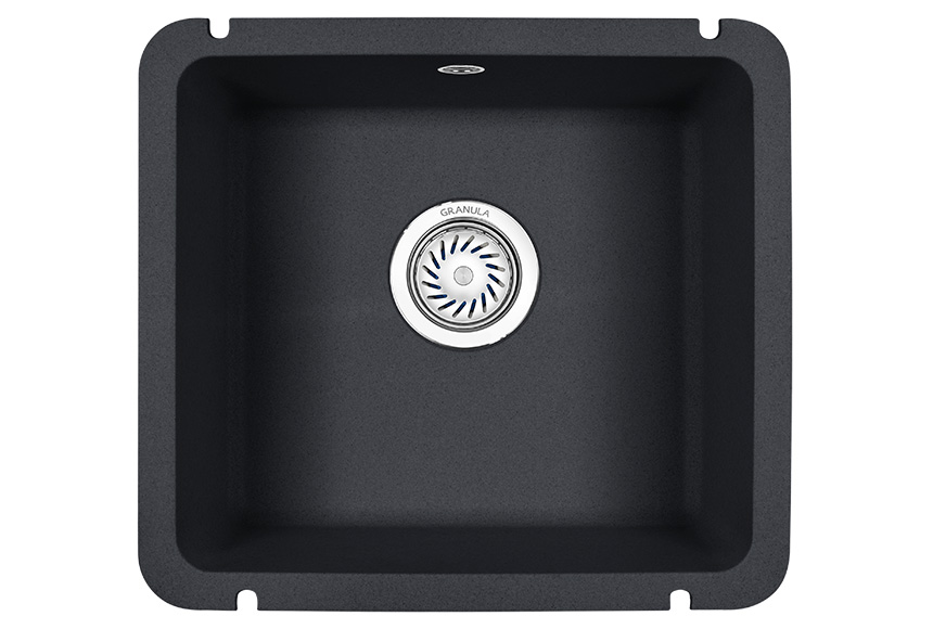 Мойка кухонная Granula квадратная кварц 3601, ШВАРЦ