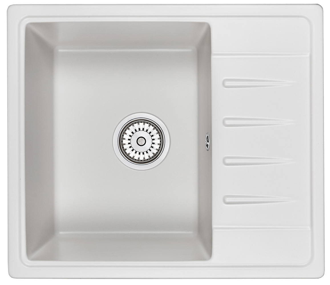 Мойка кухонная Granula прямоугольная кварц 5803, БЕЛЫЙ