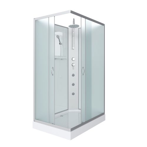 Душ.каб. NG-43295-14QBKTG (1200х900х2100-2400) низкий поддон(13см) стекло МАТОВОЕ 3 места