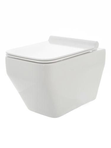 AQM2009 Унитаз подвесной AQUAme с сиденьем SoftClose, технология смыва Rimless, скрытый крепеж. 525х360х370