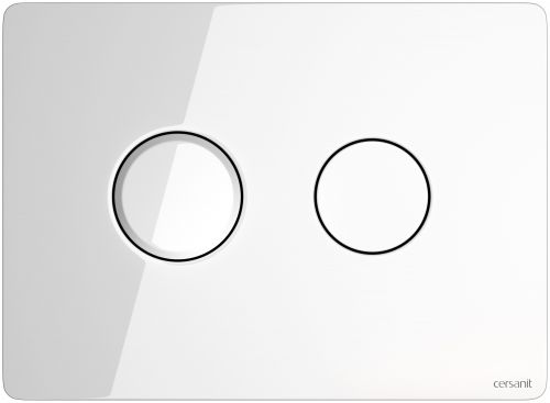 Клавиша ACCENTO для инсталляций Cersanit AQUA 50 пневматическая стекло белый P-BU-ACN-CIR-PN/Wh/Gl