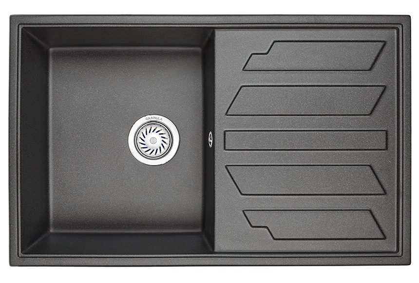 Мойка кухонная Granula прямоугольная кварц 8002, ЧЁРНЫЙ