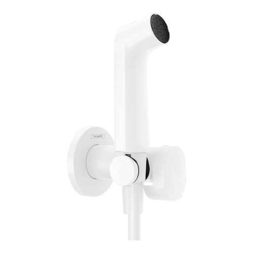 29232700 HG Комплект для гигиенического душа встроенный Bidette 1jet S со шлангом и держателем, матовый белый (внешняя часть)