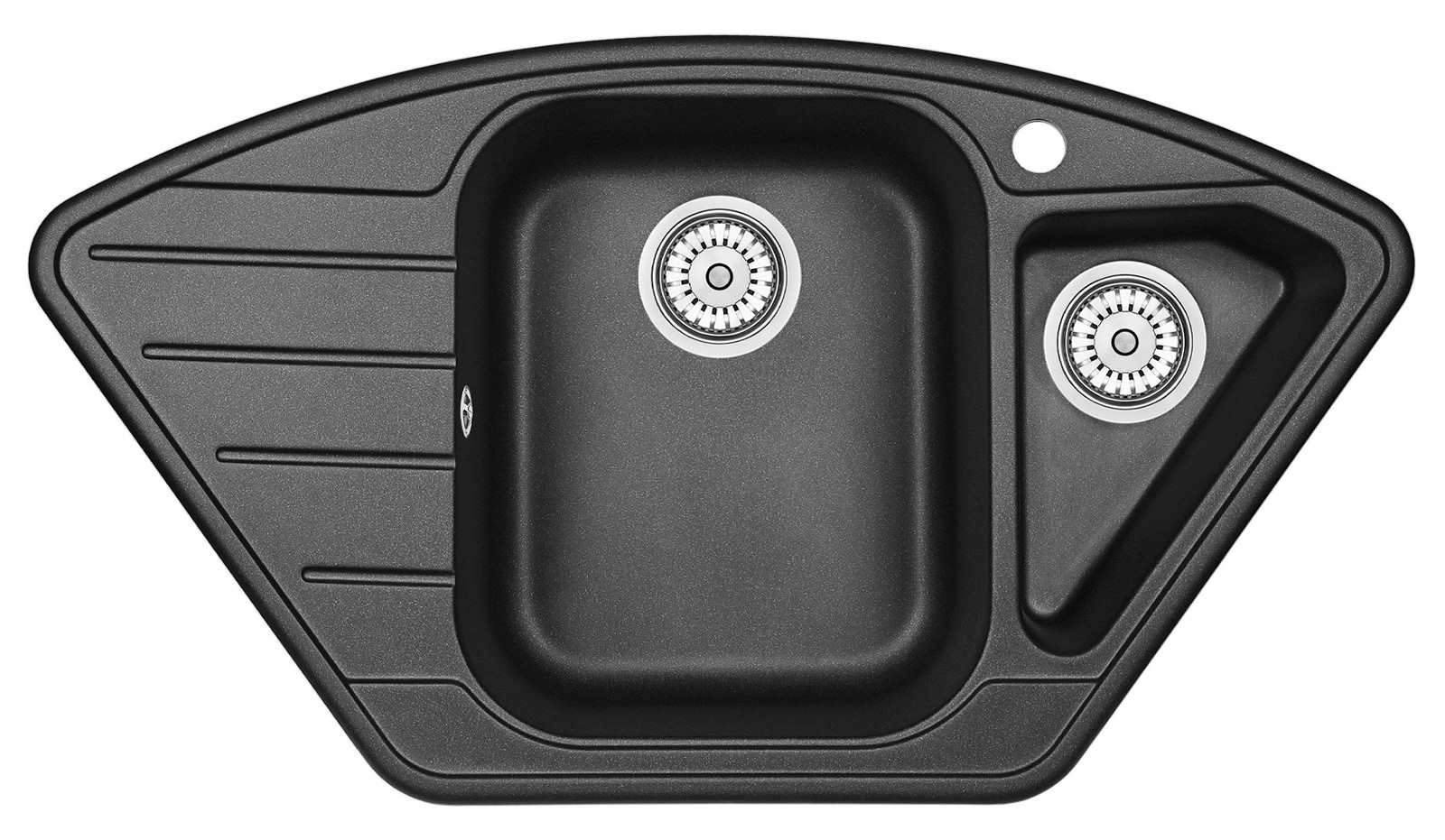 Мойка кухонная Granula многоугольная кварц 9101, ЧЁРНЫЙ