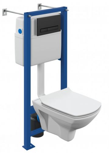 Комплект CARINA XL CO DPL EO slim инсталляция VECTOR кнопка BLICK пластик черный матовый