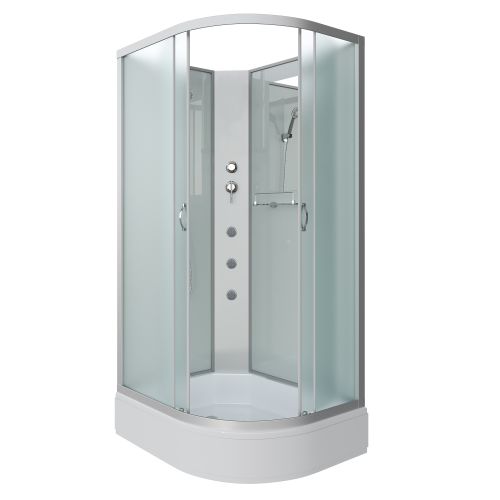 Душ.каб. NG-33184-14LBKG (1100х800х2000) средний поддон (26см) стекло МАТОВОЕ 4 места