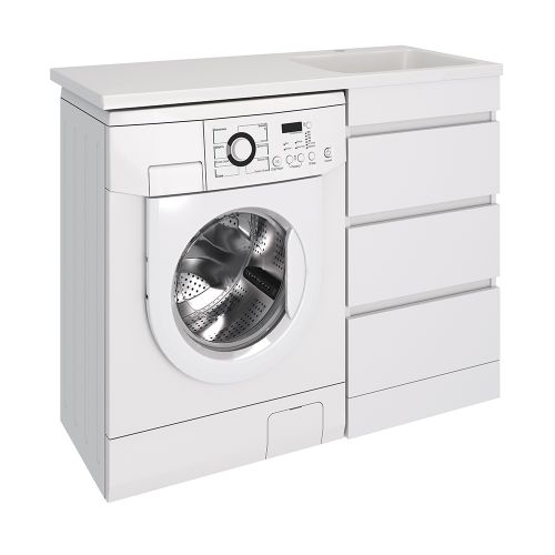 Тумба ДЖЕРСИ к умывальнику Камилла 1200 над стиральной машиной, 3 ящика