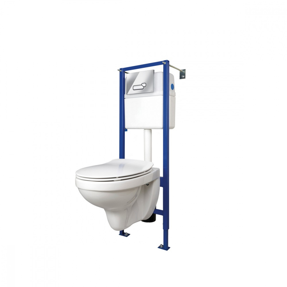 Унитаз с инсталляцией Cersanit Delfi S-SET-DEL/Vec/S-DL/Ac-Cg-w инсталляция Vector, унитаз Delfi, кнопка Actis