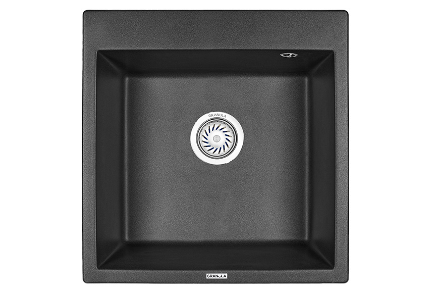 Мойка кухонная Granula квадратная кварц 5102, ЧЁРНЫЙ
