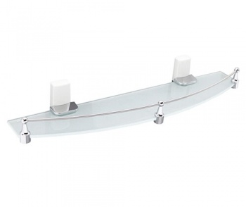 Полка стеклянная с бортиком Wasserkraft Leine K-5044WHITE