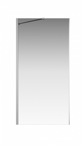 Боковая перегородка Creto Tenta 123-SP-100-C-CH-8 стекло прозрачное EASY CLEAN, профиль хром, 100х200 см