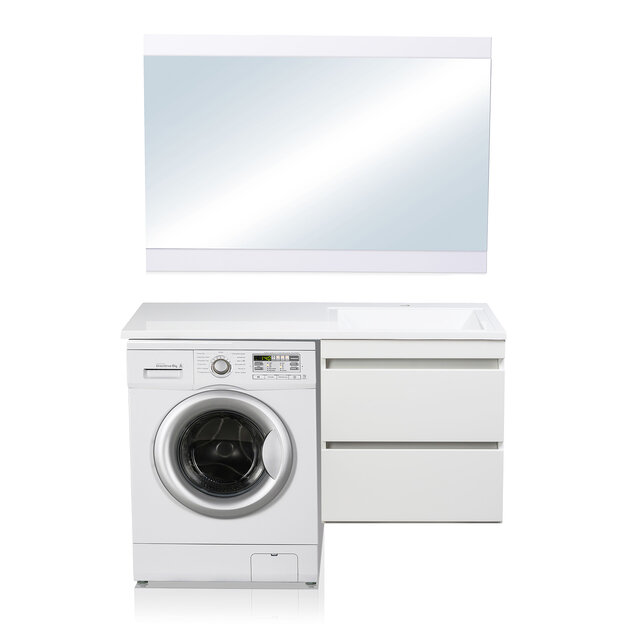 Тумба подвесная Style line Даллас 120, Люкс белая, под раковину, PLUS