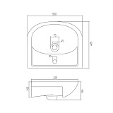 Раковина под тумбу Акватон - АКВАТОП 50 1WH110171