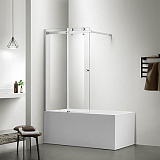 Шторка для ванны Azario CARLEON 1200х1500 стекло, профиль хром