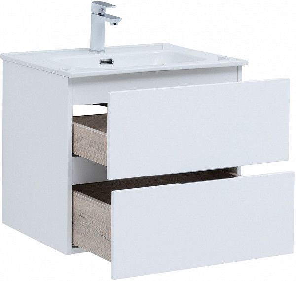 Тумба под раковину Aquanet Алвита New 60 2 ящика, белый матовый 00277510