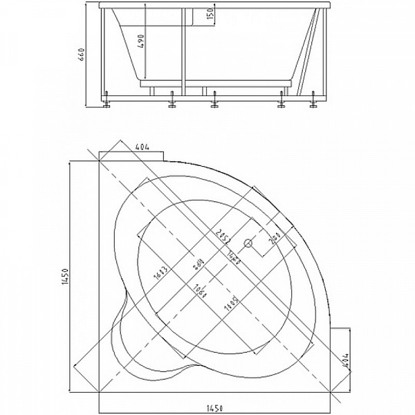 Акриловая ванна Aquatek  Ума 145x145 UMA145-0000001