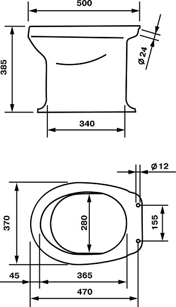Унитаз дачный Оскольская керамика Дачный с сиденьем