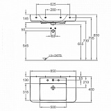 Раковина 85 см Geberit Renova Nr.1 Plan 122185000