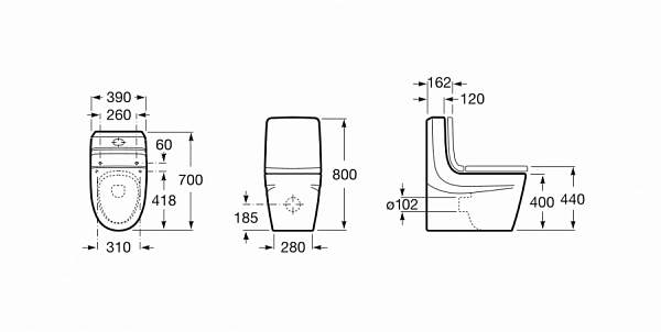 Унитаз (чаша) Roca Khroma напольный 342657000