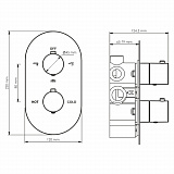 Термостатический смеситель для ванны и душа Wasserkraft Elbe 7444 Thermo