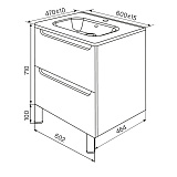 Тумба напольная, белая, 60 см, Edifice, IDDIS, EDI60WFi95. Подходит ум. 0106000i28