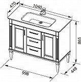 Тумба под раковину Aquanet Селена 105 белый/серебро (3 ящика, 2 дверцы) 00201651
