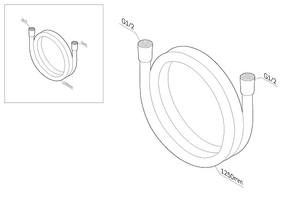 F0412122 душевой шланг 1250мм ПВХ монолитный, черный матовый, шт.