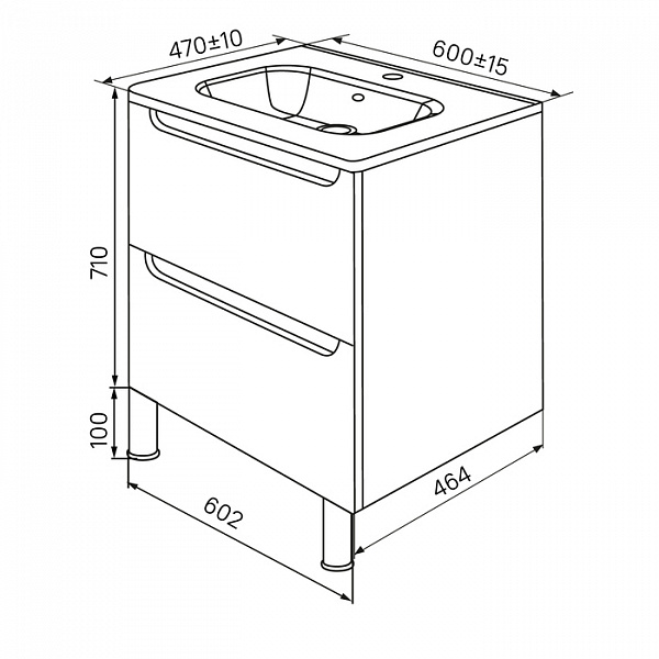 Тумба напольная, белая, 60 см, Edifice, IDDIS, EDI60WFi95. Подходит ум. 0106000i28