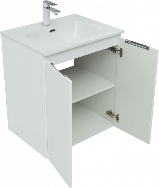 Тумба под раковину Aquanet Алвита New 60 2 дверцы, белый матовый 00277522
