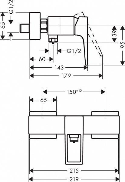 Смеситель для душа Hansgrohe Metropol 74560000