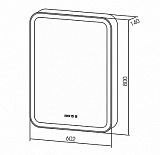 Зеркало-шкаф AZARIOФиджи 60 (602*800*140) + часы (LED-00002363)