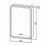 Зеркало-шкаф AZARIO Фиджи 50 (500х750 R-78) + часы (LED-00002361)