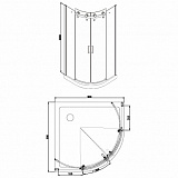 Душевое ограждение Azario OTTAWA 900х900х2000, без поддона 8 мм