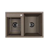 Мойка для кухни Aquaton Делия 78 DBL 2 чаши серый шелк 1A723132DE250