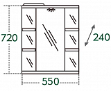 Зеркальный шкаф Герда 55, свет, фацет Санта 101021