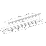 Душевой лоток с решеткой PlastBrno, L = 655 мм,  SZE1651