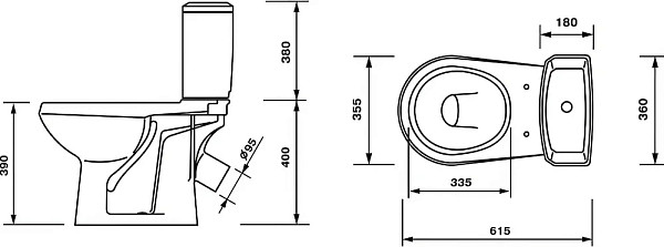 Унитаз-компакт Оскольская керамика Элисса Оптима Стандарт