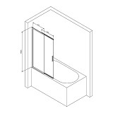 W80S-100PS-150MT Like, Душ.дверь 100х150,распашная/раздвижная,профиль мат. хром, стекло прозрачное
