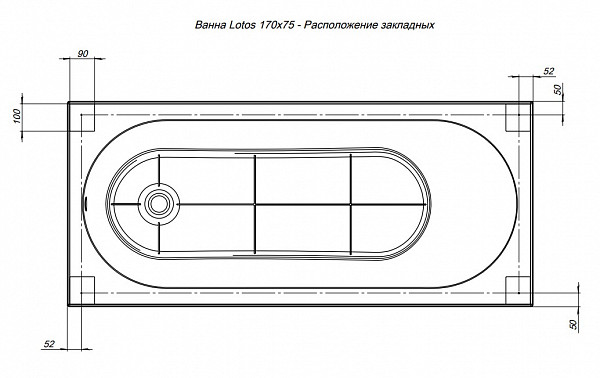 Акриловая ванна Aquanet Lotos 170x75 00309624