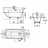 Стальная ванна Kaldewei Saniform Plus 160x70 111700013001 easy-clean mod. 362-1