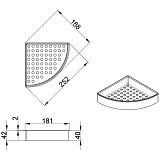Полка угловая одноэтажная Azario подвесная, хром (AZ-833)