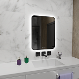 Gryning Зеркало с LED подсветкой и сенсором, 600х800 черный контур