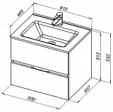 Тумба под раковину Aquanet Алвита New 60 2 ящика, серый 00277512