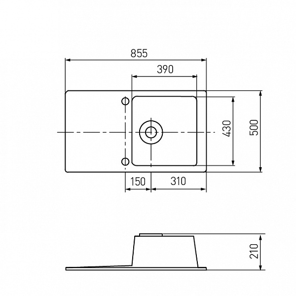 Мойка для кухни Aquaton Верона прямоугольная с крылом серый шелк 1A710032VR250