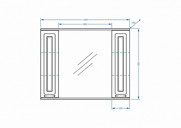 Зеркало-шкаф "Кармела 100/С", ольха белая