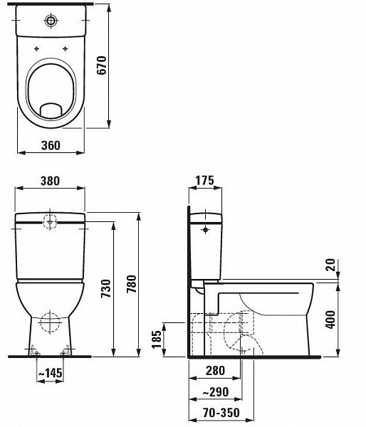 Унитаз-компакт Laufen Pro 8.2495.9.000.000.1