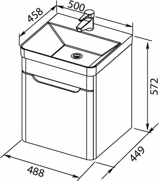 Тумба под раковину Aquanet София 50 белый 00201745