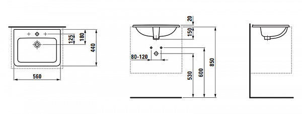 Раковина Laufen Pro A 8.1396.1.000.104.1